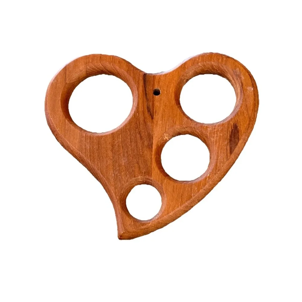 Wooden Heart Shaped Spaghetti Pasta Measuring‎ Tool Wooden 4 Measurements 5.5